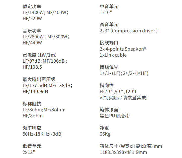 RL212 線陣列揚聲器