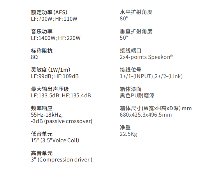MX15 高性能二分頻舞臺(tái)返送揚(yáng)聲系統(tǒng)